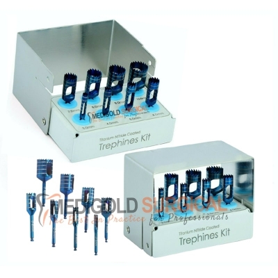 Trephine Drills Kit dental implant 8Pcs 